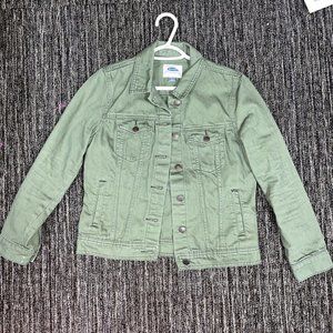 women’s old navy cargo jacket army green size medium